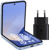 Samsung Galaxy Z Flip 6 256GB Blauw 5G + Samsung Oplader 25W Zwart Samsung Galaxy Z Flip 6