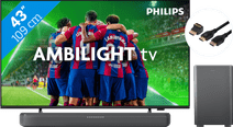 Philips 43PUS8309 - Ambilight (2024) + Soundbar + Hdmi kabel Philips tv en soundbar bundel