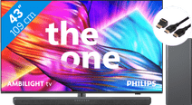 Philips The One 43PUS8909 - Ambilight (2024) + Barre de Son + Câble HDMI TV gamer