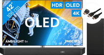 Philips 42OLED809 - Ambilight (2024) + Barre de Son + Câble HDMI TV Philips Ambilight OLED 8 series