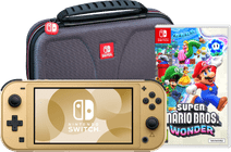 Nintendo Switch Lite Zelda Edition + Super Mario Bros. Wonder + Beschermhoes Nintendo Switch