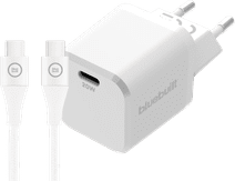 BlueBuilt Chargeur Power Delivery 20 W + Câble USB-C 1,5 m Nylon Blanc 