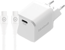 BlueBuilt Power Delivery Oplader 20W + Usb C Kabel 1,5m Nylon Wit Apple iPhone 16 oplader