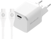 BlueBuilt Power Delivery Charger 20W + USB-C Cable 3m Nylon White Fast charger for iPhone