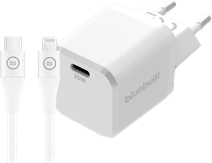 BlueBuilt Chargeur Power Delivery 20 W + Câble Lightning 3 m Nylon Blanc 