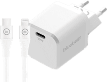 BlueBuilt Power Delivery Oplader 30W + Lightning Kabel 3m Nylon Wit Usb C oplader