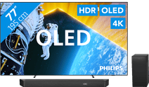 Philips Ambilight TV 77OLED809 + Barre de Son + Câble HDMI Pack TV et barre de son Philips