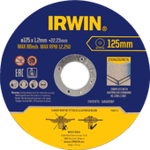 Irwin Doorslijpschijven Metaal 125x1,2mm 10 stuks Slijpschijf