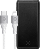BlueBuilt Power Bank with Fast Charging 10,000mAh + Lightning Cable 1.5m Nylon White Power banks for BlueBuilt
