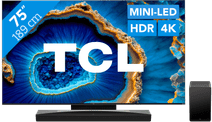 TCL QD Mini-LED 75C803 (2023) + Soundbar TCL QLED television and soundbar bundle