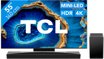 TCL QD Mini-LED 55C803 (2023) + Soundbar TCL QLED television and soundbar bundle