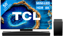 TCL QD Mini-LED 50C803 (2023) + Barre de Son Pack télévision TCL QLED et barre de son