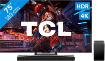 TCL QLED 75C743 (2023) + Soundbar TCL QLED television and soundbar bundle