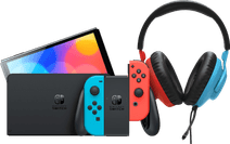 Nintendo Switch OLED Blauw/Rood + JBL Quantum 100N Nintendo Switch