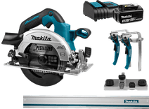 Makita DHS660ZJ + 3,0 Ah accu en lader + geleiderail Makita accu cirkelzaag