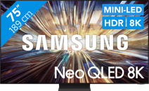 Samsung Neo QLED 8K 75QN800D (2024) Samsung TV with a One Remote remote.