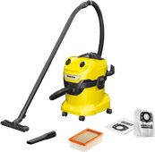 Karcher WD 4 V-20/5/22 + Karcher Stofzuigerzak voor WD 4/5/6 (4x) Bouwstofzuiger voor middelgrote klussen