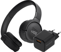 JBL Tune 520BT Noir + BlueBuilt Chargeur Quick Charge avec Port USB-A 18 W Noir Pack JBL