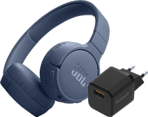 JBL Tune 670NC Bleu + BlueBuilt Chargeur Quick Charge avec Port USB-A 18 W Noir 