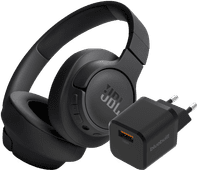 JBL Tune 720BT Noir + BlueBuilt Chargeur Quick Charge avec Port USB-A 18 W Noir Pack JBL