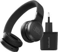 JBL Live 460NC Noir + BlueBuilt Quick Charge Chargeur avec Port USB Casque audio pour le bureau