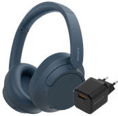 Sony WH-CH720N Bleu + BlueBuilt Quick Charge Chargeur avec Port USB-A 18 W Noir Casque audio pour le bureau