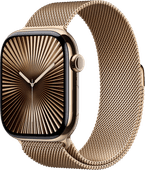 Apple Watch Series 10 4G 46mm Titanium Goud Milanese Band M/L LTE smartwatch