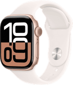 Apple Watch Series 10 42mm Roségoud Sportband M/L Smartwatch promotie