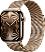 Apple Watch Series 10 4G 42mm Titanium Gold Milanese Watch Strap LTE smartwatch