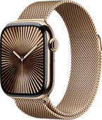 Apple Watch Series 10 4G 42mm Titanium Gold Milanese Watch Strap Apple Watch 4G (Cellular)