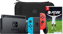 Nintendo Switch Rood/Blauw + EA Sports FC 25 + BlueBuilt Beschermhoes Nintendo Switch