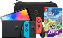 Nintendo Switch OLED Blauw/Rood + Zelda: Echoes of Wisdom + BlueBuilt Beschermhoes Nintendo Switch