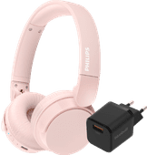 Philips TAH4209 Rose + BlueBuilt Chargeur Quick Charge avec Port USB-A 18 W Noir Casque audio pour le bureau