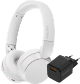 Philips TAH4209 White + BlueBuilt Quick Charge Charger with USB-A Port 18W Black Bluetooth headphones