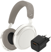 Sennheiser Momentum 4 Wireless Blanc + BlueBuilt Quick Charge Chargeur avec Port USB-A 18 W Casque audio pour le bureau