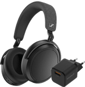 Sennheiser Momentum 4 Wireless Black + BlueBuilt Quick Charge Charger with USB-A Port 18W Best wireless headphones