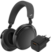 Sennheiser Momentum 4 Wireless Noir + BlueBuilt Quick Charge Chargeur avec Port USB-A 18 W Casque audio pour le bureau