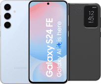 Samsung Galaxy S24 FE 128 Go Bleu 5G + Clear View Book Case Noir Samsung Galaxy S24 FE