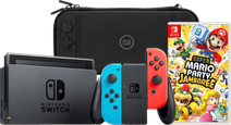 Nintendo Switch Red/Blue + Mario Party Jamboree + BlueBuilt Travel Case Nintendo Switch console (2019 upgrade)