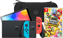 Nintendo Switch OLED Blue/Red + Mario Party Jamboree + BlueBuilt Travel Case Nintendo Switch OLED
