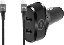 BlueBuilt Power Delivery Chargeur de Voiture 45 W Noir + Câble USB-C 1,5 m Nylon Noir Chargeur de voiture BlueBuilt