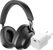 Bowers & Wilkins Px8 Zwart + BlueBuilt Power Delivery Oplader met Usb C Poort 20W Wit Beste noise cancelling koptelefoon