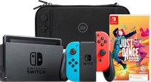 Nintendo Switch Rood/Blauw + Just Dance 2025 + BlueBuilt Beschermhoes Nintendo Switch