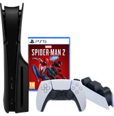 PlayStation 5 Slim Disc Edition + Spider-Man 2 + Covers Black + Charging Dock Buy console?