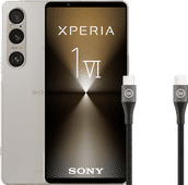 Sony Xperia 1 VI 256GB Silver 5G + BlueBuilt USB-C Cable 1.5m Nylon Black Sony Xperia smartphone