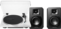 Audio Technica AT-LP70xBT Blanc + Audio-Technica ATH-SP3X Noir Tourne-disque