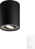Philips Hue Pillar Spot Monté en Surface White Ambiance - Noir - 1 spot + Variateur 