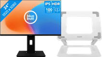 BlueBuilt 24 inch Full HD + BlueBuilt Verstelbare Laptopstandaard 10 - 17 Inch Middelgrote monitor (23 - 25 inch)