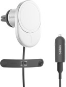 Belkin Telefoonhouder Auto Luchtrooster met MagSafe en Qi2 Opladen Zilver Telefoonhouder voor in je ventilatierooster