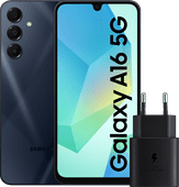 Samsung Galaxy A16 128 Go Bleu Foncé 5G + Samsung Chargeur 25 W Noir Smartphone bon marché